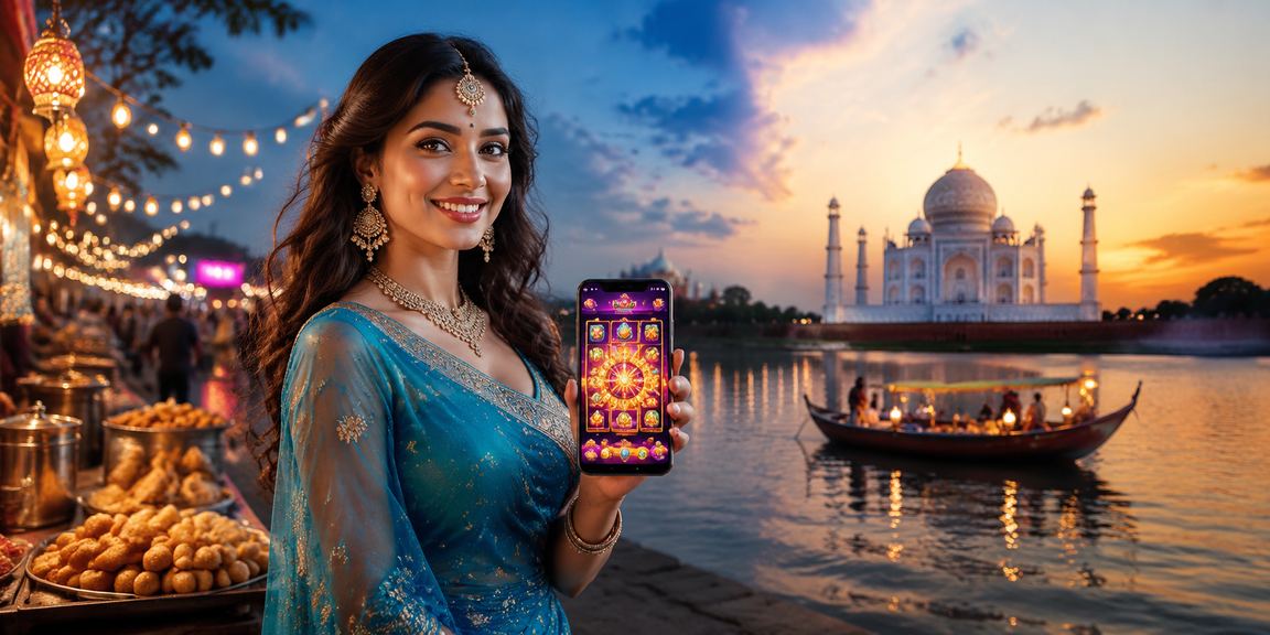 Taj Mahal viewed near sports betting players in traditional attire